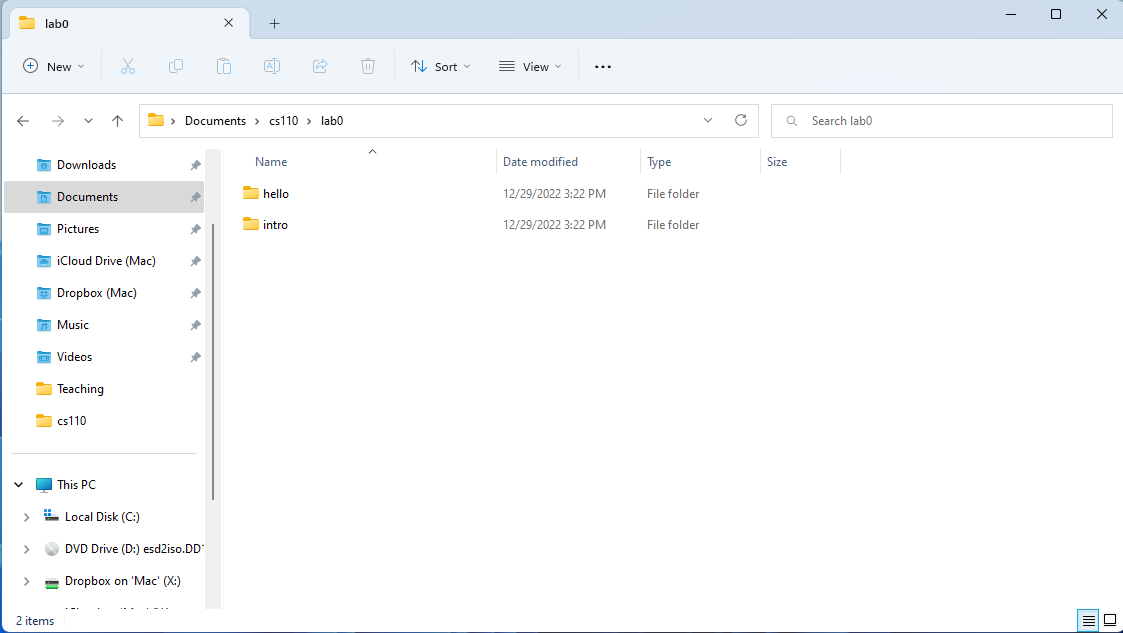 organization of files in File Explorer