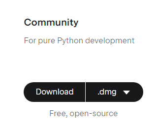 download button for the free community edition